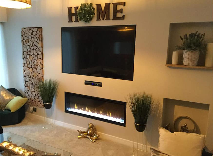 DJJ Carpentry - Built-in Fire & TV Wall